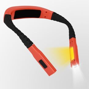 Neck Reading Light Orange LED Brightness Rechargeable 10-80Hrs Bendable Book Lamp for Reading in Bed Knitting Camping Repairing Reading Lovers Gifts