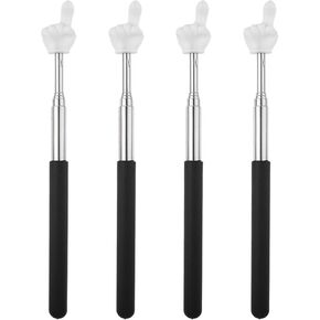 4 Pcs Telescopic Teachers Pointer, Retractable Finger Pointer Sticks Extendable Hand Pointers Stick for Elementary School Kindergarten and Teacher Supplies Interactive Learning