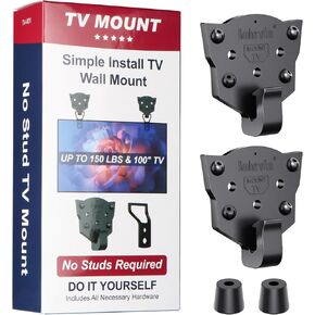 No Stud TV Wall Mount for 26-100 Inch TVs - Patented, Easy Install with No Screws, Studless TV Mount Holds Up to 150 LBS, MAX VESA 600×600, All Accessories Included