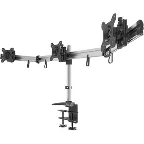 Aluminum Alloy Desktop Clamping/Grommet Triple Display Monitor Holder Bracket Full Motion Three Screen Monitor Mount
