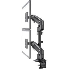 H180 22"-32" Double Monitor Desk Holder Arm Gas Spring Full Motion LCD TV Mount 2-12kg Ergonomica Dual Arm Clamp Bracket