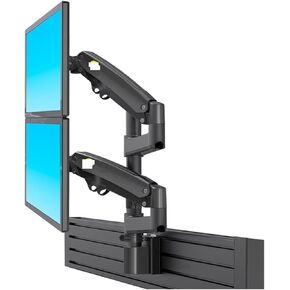 M80 Dual Monitor Holder Ergonomic 22-32" LCD LED Screen Slot Mount Bracket Load 2-12kgs Each Arm(Black)