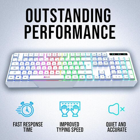 KLIM Blaze & Chroma Wireless Bundle - New 2024 - Wireless Gaming Keyboard and Mouse Combo - Responsive Durable Ergonomic - Backlit Keyboard - RGB Gaming Mouse Wireless - Long-Lasting Built-in Battery in Saudi Arabia