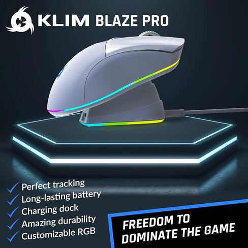 KLIM Blaze & Chroma Wireless Bundle - New 2024 - Wireless Gaming Keyboard and Mouse Combo - Responsive Durable Ergonomic - Backlit Keyboard - RGB Gaming Mouse Wireless - Long-Lasting Built-in Battery in Saudi Arabia