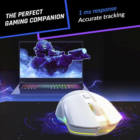 KLIM Blaze & Chroma Wireless Bundle - New 2024 - Wireless Gaming Keyboard and Mouse Combo - Responsive Durable Ergonomic - Backlit Keyboard - RGB Gaming Mouse Wireless - Long-Lasting Built-in Battery in Saudi Arabia