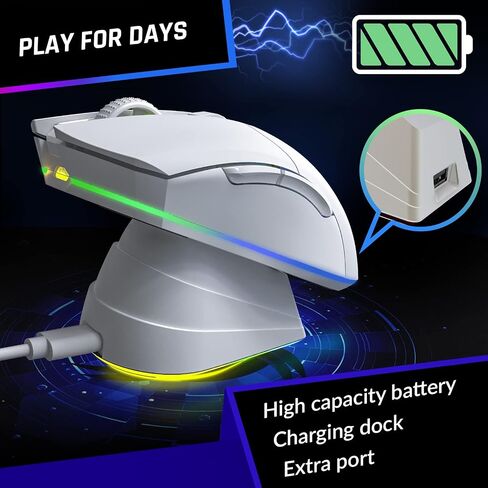 KLIM Blaze & Chroma Wireless Bundle - New 2024 - Wireless Gaming Keyboard and Mouse Combo - Responsive Durable Ergonomic - Backlit Keyboard - RGB Gaming Mouse Wireless - Long-Lasting Built-in Battery in Saudi Arabia