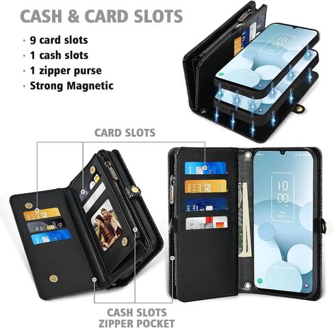 حالة هاتف ASUWISH لـ TCL 40 XL/40T 2023 غطاء خلية قابلة للفصل مع حامي شاشة زجاجية محفوفة in Saudi Arabia