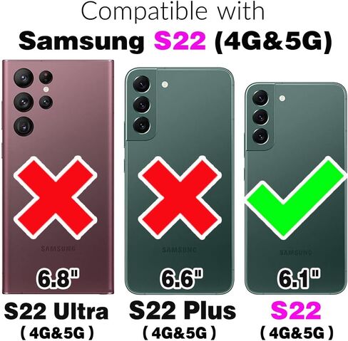 ASUWISH PHONE CASE لـ SAMSUNG GALAXY S22 5G SHIPPER WALLET غطاء خلايا مغناطيسي قابلة للفصل مع حامي الشاشة الزجاجية المتقلب Crossbody Lanyard حامل بطاقة S 22 22S 4G G5 6.1 بوصة سوداء in Saudi Arabia