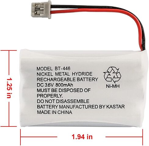 KASTAR 2-Pack Battery Ni-MH 3.6V 800MAH استبدال لـ Uniden TRU88852 TRU8888 TRU9360 TRU946 TRU9460 TRU9465 TRU9480 TRU9480-2 TRU9480-3 TRU9480-4 TRU9485 TRU94852 TRU9488-2 in Saudi Arabia
