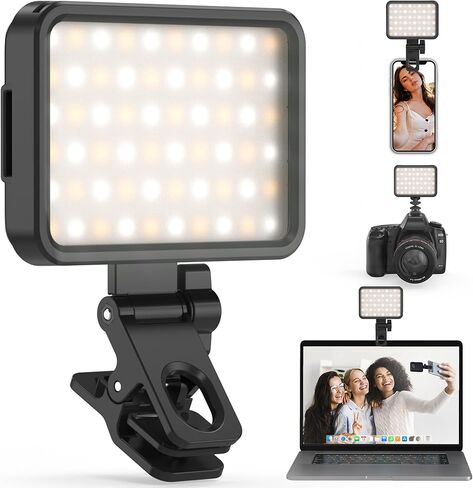 ضوء صورة شخصية مع 84 LED و 3 أوضاع ضوئية - مقطع قابل لإعادة الشحن لجهاز iPad والكاميرا والكمبيوتر المحمول والمزيد in Kuwait