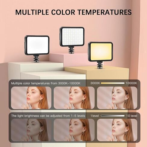 ضوء صورة شخصية مع 84 LED و 3 أوضاع ضوئية - مقطع قابل لإعادة الشحن لجهاز iPad والكاميرا والكمبيوتر المحمول والمزيد in Kuwait