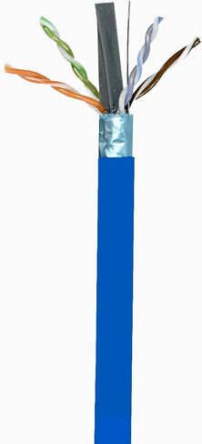 CAT6A Shielded Plenum (CMP), 1000ft, FTP 23AWG, 650MHz, Solid Pure Copper, UL Certified, UL-LP Certification, Bulk Ethernet Cable Reel, Blue in Saudi Arabia