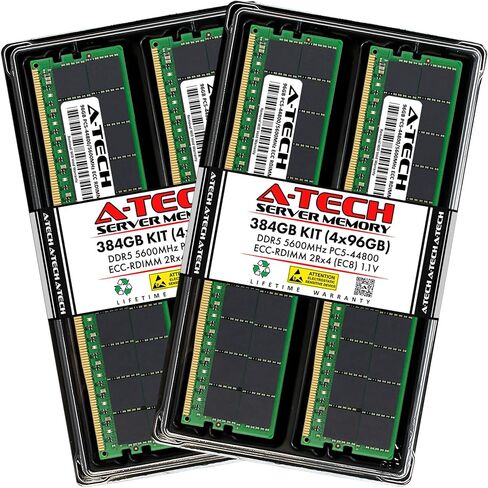 A-Tech 256GB KIT (8x32GB) DDR5 5600MHz PC5-44800 ECC RDIMM 2RX8 (EC8 10X4) DUAL RANK 1.1V ECC مسجلة DIMM 288-PIN RAM MEMORGENT MEMORGENT in Kuwait