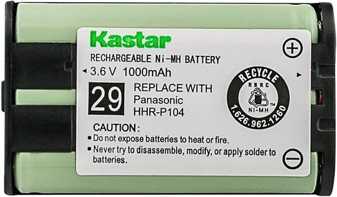 KASTAR 2-Pack HHR-P104 استبدال البطارية لـ Panasonic KX-TG2300 KX-TG2302B KX-TG2312W KX-TG2313F KX-TG2313P KX-TG2313W KX-TG2314W KX-TG2314WT KX-TG232B KX KX-TG2343F in Saudi Arabia