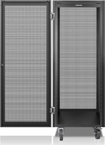 Sound Town 8u Universal Steel Rack ، W/Mesh Doors ، Locking Caster ، لوحات جانبية تنفيس للفيديو الصوتي ، معدات الخادم وشبكة (Strk-M8UWD) in Kuwait