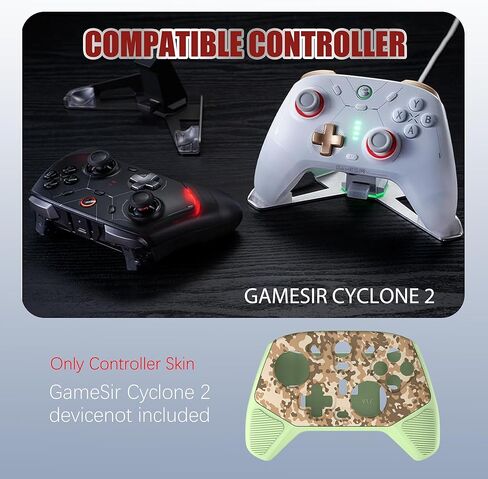 Silicone Skin Cover for GameSir Cyclone 2 Controller, Anti-Slip Protective Case for GameSir Cyclone2 Control, Cyclone 2 Controller Accessories Camo & Glow in The Dark, Neon Green in Kuwait