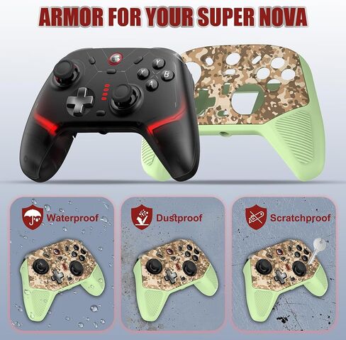 Silicone Skin Cover for GameSir Cyclone 2 Controller, Anti-Slip Protective Case for GameSir Cyclone2 Control, Cyclone 2 Controller Accessories Camo & Glow in The Dark, Neon Green in Kuwait