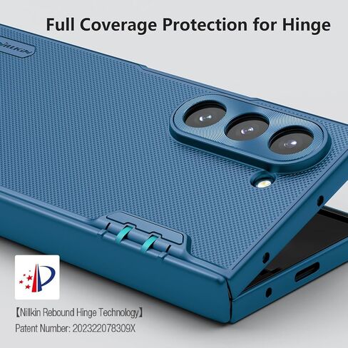 Nillkin for Samsung Galaxy Z Fold 6 Magnetic Case with Screen Protector, [Compatible with MagSafe][Hinge Protection] Frosted Texture Slim Fit Protective Phone Case for Galaxy Z Fold 6 Case Black in Saudi Arabia