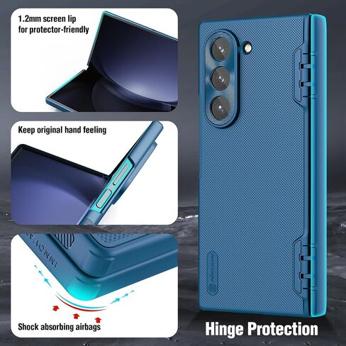 Nillkin for Samsung Galaxy Z Fold 6 Magnetic Case with Screen Protector, [Compatible with MagSafe][Hinge Protection] Frosted Texture Slim Fit Protective Phone Case for Galaxy Z Fold 6 Case Black in Saudi Arabia