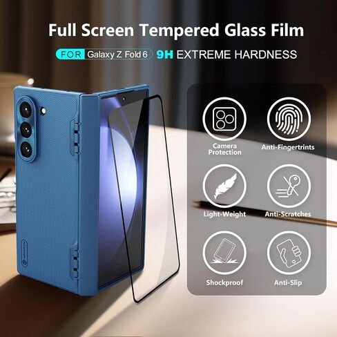 Nillkin for Samsung Galaxy Z Fold 6 Magnetic Case with Screen Protector, [Compatible with MagSafe][Hinge Protection] Frosted Texture Slim Fit Protective Phone Case for Galaxy Z Fold 6 Case Black in Saudi Arabia