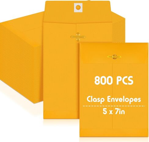 Geyee 500 جهاز كمبيوتر شخصى 5 × 7 "مغلفات المشبك، مظاريف مانيلا، مظاريف بريدية صمغية، إغلاق المشبك 28 رطل مغلفات ورق الكرافت لتخزين أو إرسال المظاريف الملونة للمنزل والمكتب وكلية الأعمال القانونية in Saudi Arabia