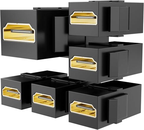 HDMI Keystone, Gold-Plated HDMI Keystone Jack 4K Female to Female Adapter Support All 3D, 4K (6 Pack-Black) in Saudi Arabia