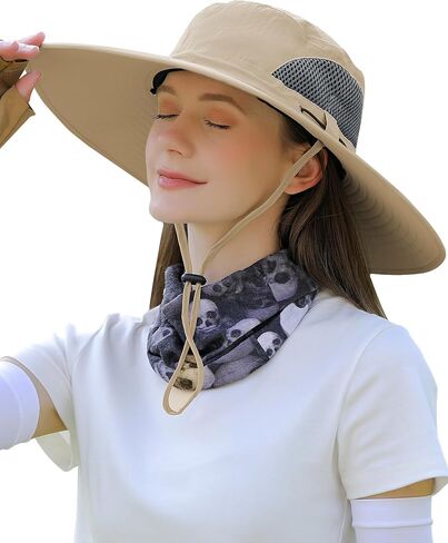 Peicees Fishing Hat, UPF 50+ Wide Brim Sun Hat for Women Safari Hats Hiking Hats Sun Hats with UV Protection in Saudi Arabia