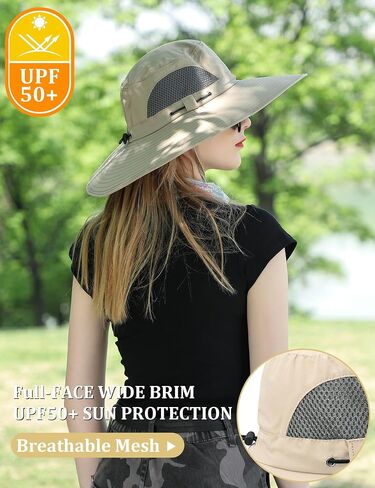 Peicees Fishing Hat, UPF 50+ Wide Brim Sun Hat for Women Safari Hats Hiking Hats Sun Hats with UV Protection in Saudi Arabia