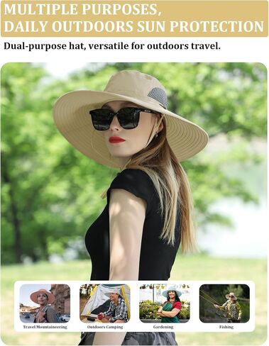 Peicees Fishing Hat, UPF 50+ Wide Brim Sun Hat for Women Safari Hats Hiking Hats Sun Hats with UV Protection in Saudi Arabia