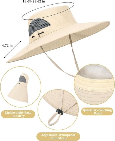 Peicees Fishing Hat, UPF 50+ Wide Brim Sun Hat for Women Safari Hats Hiking Hats Sun Hats with UV Protection in Saudi Arabia