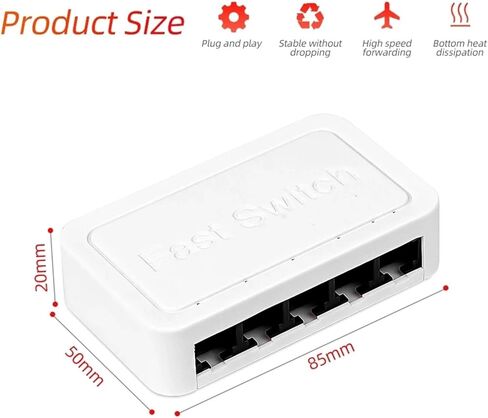 5 Port High Speed ​​Mini Network Switch Fast Ethernet LAN RJ45 Switch Hub(US Plug 100M) in Kuwait