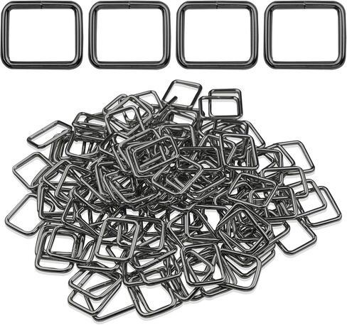 ELANE 60PCS Metal Rectangle Ring,Webbing Belts Buckle Metal Rings for Belt Bags Keychains DIY Accessories Belts and Dog Leash (Silver,1 Inch) in Kuwait