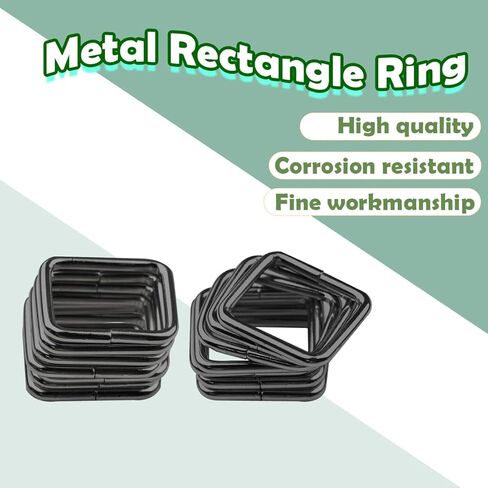 ELANE 60PCS Metal Rectangle Ring,Webbing Belts Buckle Metal Rings for Belt Bags Keychains DIY Accessories Belts and Dog Leash (Silver,1 Inch) in Kuwait
