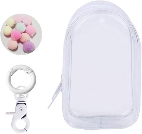 Clear Figure Display Bag with Keychain for Sonny Doll, Mystery Box Mini Figures Carrying Case Bag Pouch Keychain Charms for Collectibles (Clear, Oval) in Kuwait