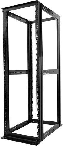 GlobalRack 4-Post 42U Open Frame Server Rack/19in Server Network Rack Depth 24-35inch مناسب للكمبيوتر/الصوت/معدات البيانات/معدات تكنولوجيا المعلومات/الرف الثقيل الصلب المفة البارد (4Post Rack-042) in Kuwait