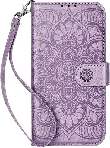 Wallet Case for iPhone 16 Pro,[RFID Blocking] 3 Card Holder Stand with Credit Card Slot PU Leather Magnetic Protective Flip Cover for iPhone 16 Pro (Light Purple) in Saudi Arabia