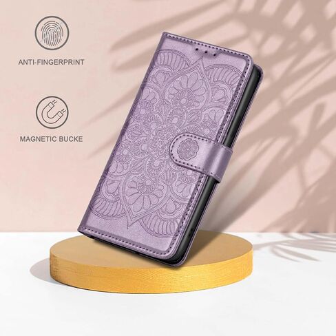 Wallet Case for iPhone 16 Pro,[RFID Blocking] 3 Card Holder Stand with Credit Card Slot PU Leather Magnetic Protective Flip Cover for iPhone 16 Pro (Light Purple) in Saudi Arabia