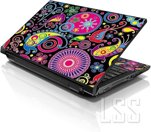 LSS 15 15.6 inches Laptop Messenger Crossbody Bag with Matching Laptop Skin Sticker & Mouse Pad Combo | Carrying Case for 14" 15" 15.6" or Smaller Size Notebook - Art Design in Saudi Arabia