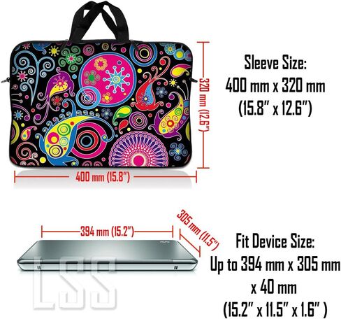LSS 15 15.6 inches Laptop Messenger Crossbody Bag with Matching Laptop Skin Sticker & Mouse Pad Combo | Carrying Case for 14" 15" 15.6" or Smaller Size Notebook - Art Design in Saudi Arabia