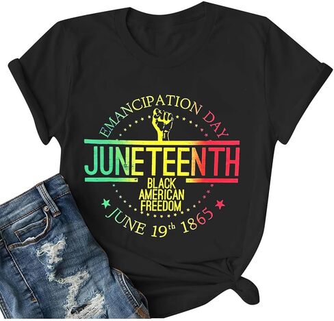 Juneteenth Shirts Women Black History Shirt African American Freedom Day June 19th 1865 T-Shirt in Saudi Arabia
