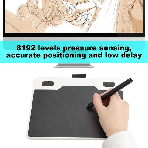 رسم جهاز لوحي للهاتف Android ، جهاز لوحي الكتابة المحمولة مع 8192 الضغط اللاسلكي القلم الكهرومغناطيسي لنظام التشغيل WindowsXP لـ Vista 7 8 10 لنظام Android (أبيض) in Kuwait