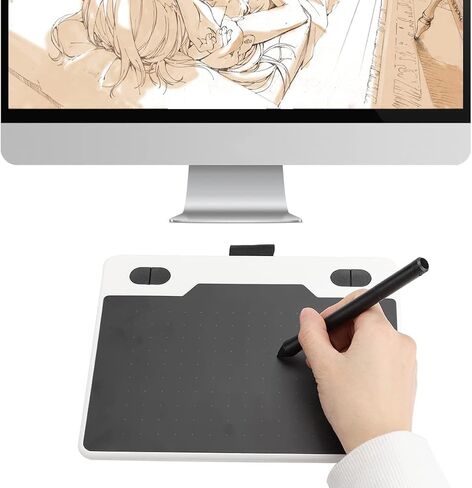 رسم جهاز لوحي للهاتف Android ، جهاز لوحي الكتابة المحمولة مع 8192 الضغط اللاسلكي القلم الكهرومغناطيسي لنظام التشغيل WindowsXP لـ Vista 7 8 10 لنظام Android (أبيض) in Kuwait