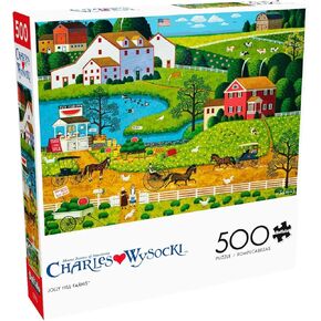 Buffalo Games - Charles Wysocki - Jolly Hill Farms - 500 Piece Jigsaw Puzzle for Adults Challenging Puzzle Perfect for Game Nights - 500 Piece Finished Size is 21.25 x 15.00