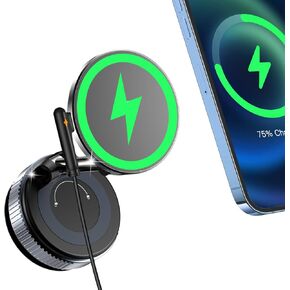 15W Fast Charging Magnetic Car Phone Holder [New Elastic Suction Cup] 360° Adjustable Wireless Charger Car Mount for MagSafe iPhone 16 15 14 13 12 Pro Max Plus Mini