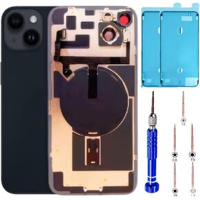 14 Plus Back Glass Replacement Kit with Plate & Flex Cable and All Parts, Midnight, 6.7 Inch for iPhone 14 Plus Back Cover Glass, with Repair Tools (Midnight)