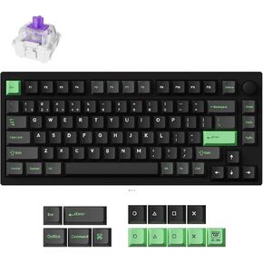 P1 HE 75% Wireless Custom Mechanical Gaming Keyboard with Gateron Double-Rail Magnetic Switches Full Assembled Knob Version - Black