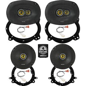 KICKER Speakers 6X9 & 6.5 inch for Toyota 4Runner 2003-2024 Upgrade Kit - 2 Pairs of CS Series with Adapters and Harness, Car Audio Front & Rear Door Speaker CSC6934, 46CSC6934 & CSC654, 46CSC654