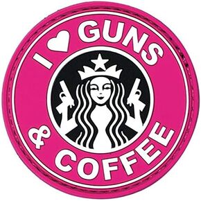 VooDoo Tactical 07-0915000000 I Love Guns & Coffeerubber Patch Pink