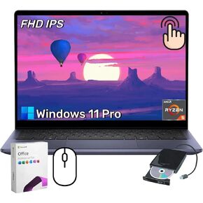 Dell Inspiron 14 2-in-1 Laptop - 14" FHD+ Touchscreen, Intel 10-Core 7, Thin & Portable for Business & Student, Backlit Keyboard, Fingerprint Reader, Win 11 Pro & Office Pro | 64GB DDR5 + 4TB SSD