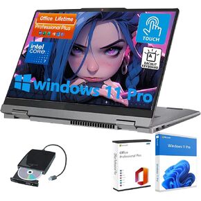 Lenovo Ideapad 5i 2-in-1 Touchscreen Laptop - w/Office Lifetime, Intel 7 150U (up to 5.4GHz),14" 1920 x 1200 Display, Fingerprint, Backlit KB, Win 11 Pro & External DVD Drive (16GB RAM | 1TB SSD) in Saudi Arabia